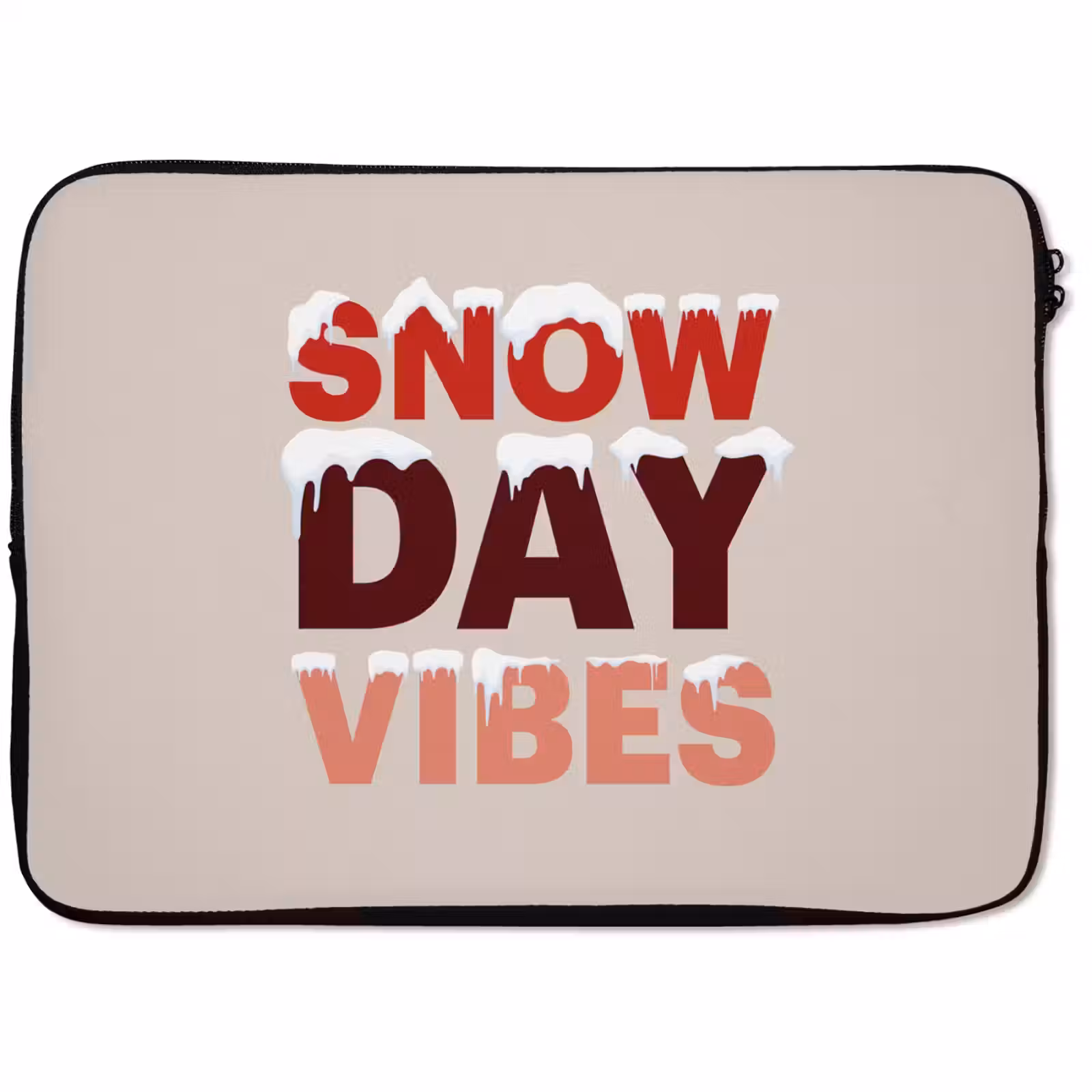 Laptophoes - Sneeuw - Kerst - Tekst - Rood — 1