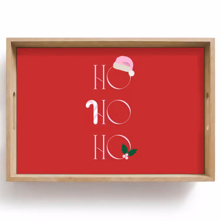 Dienblad - Kerst - Tekst - illustratie - Rood — 1