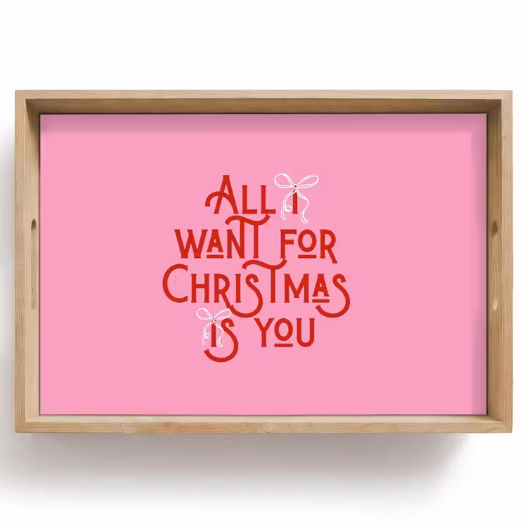 Dienblad - Tekst - Kerst - Roze - Rood — 1