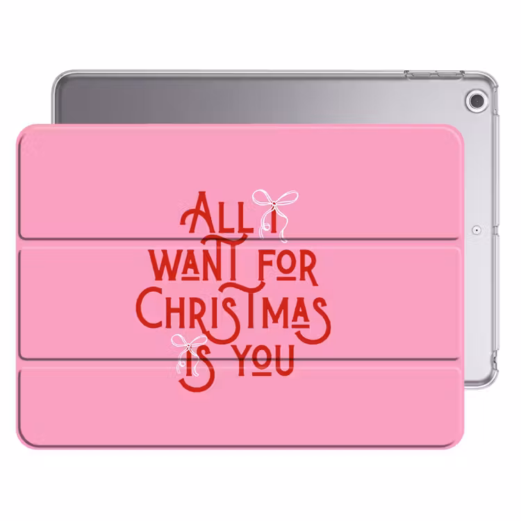 iPad hoes - Tekst - Kerst - Roze - Rood — 1