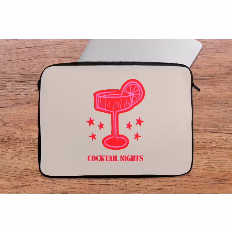 Laptophoes - Cocktail - Kerst - Beige - Roze — 2