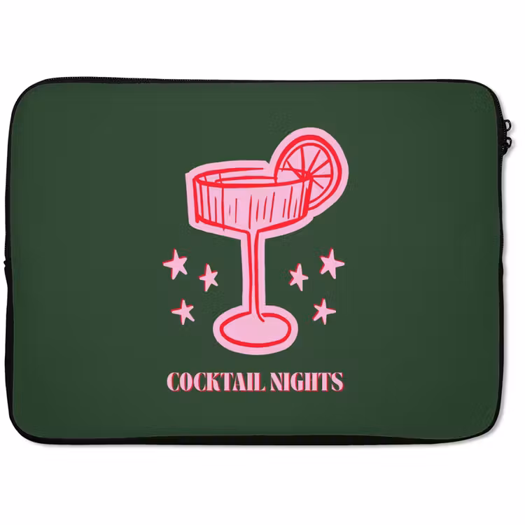 Laptophoes - Cocktail - Kerst - Roze - Groen — 1