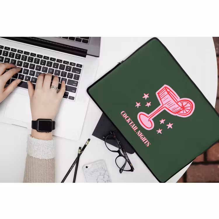 Laptophoes - Cocktail - Kerst - Roze - Groen — 3