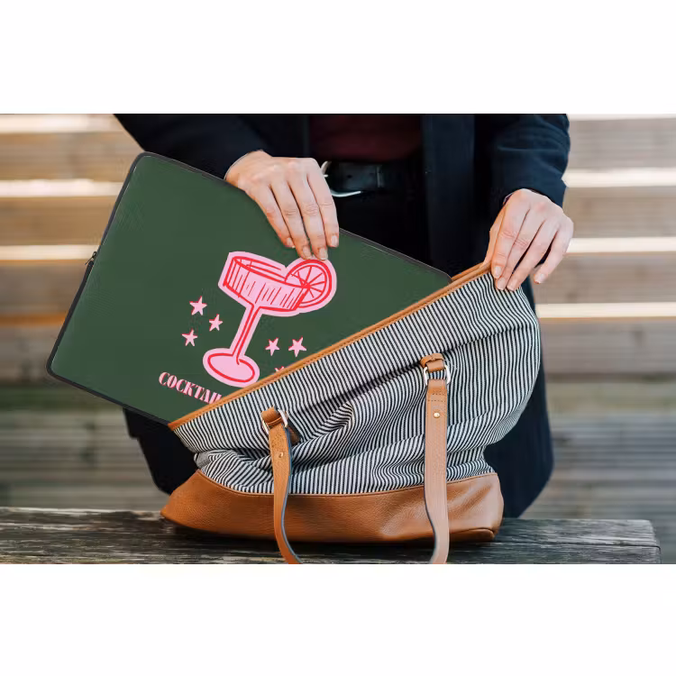 Laptophoes - Cocktail - Kerst - Roze - Groen — 4