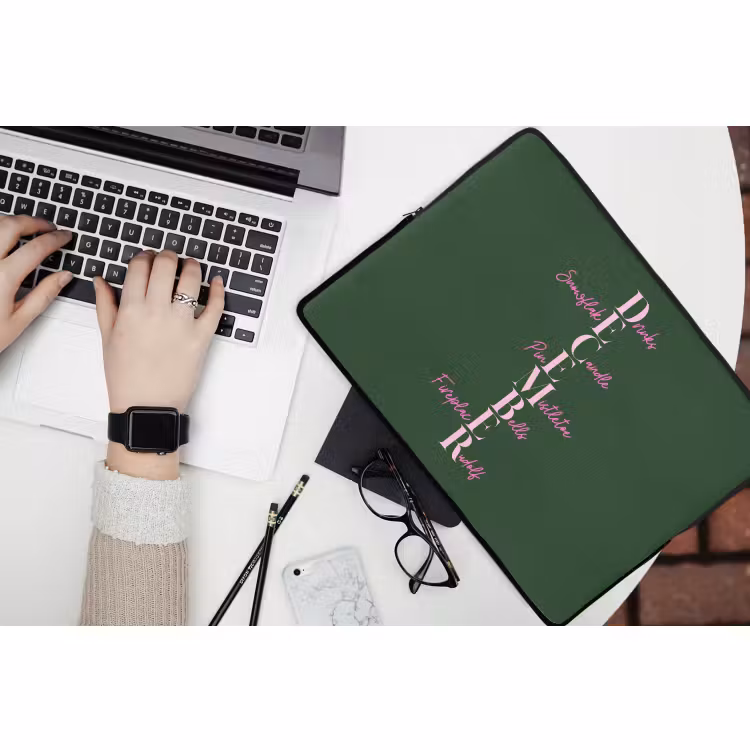 Laptophoes - December - Tekst - Kerst - Groen — 3