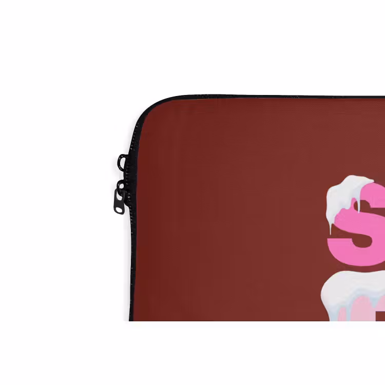 Laptophoes - Kerst - Tekst - Sneeuw - Rood - Roze — 5