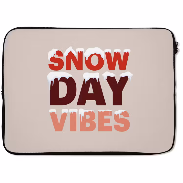 Laptophoes - Sneeuw - Kerst - Tekst - Rood — 1
