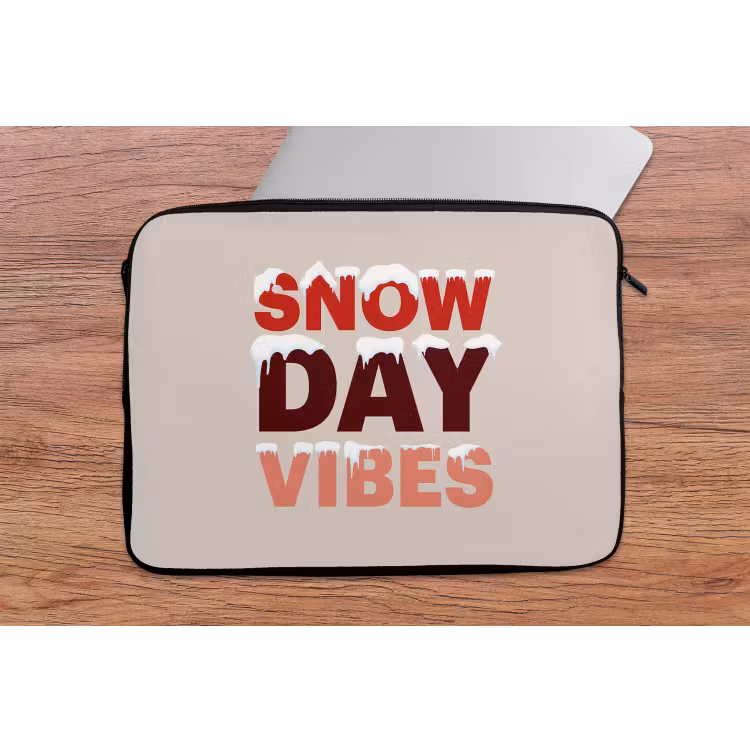 Laptophoes - Sneeuw - Kerst - Tekst - Rood — 2