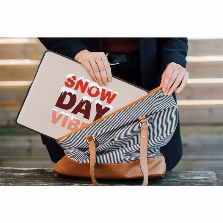 Laptophoes - Sneeuw - Kerst - Tekst - Rood — 4