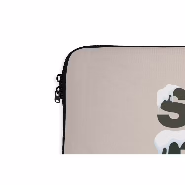 Laptophoes - Sneeuw - Tekst - Kerst - Beige — 5