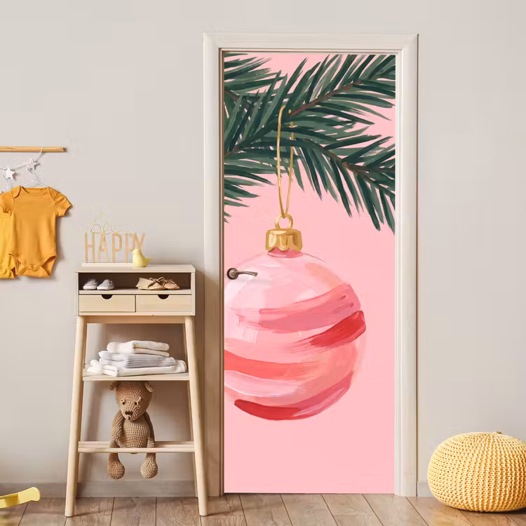 Deursticker - Kerstbal - Roze - Kerst — 6