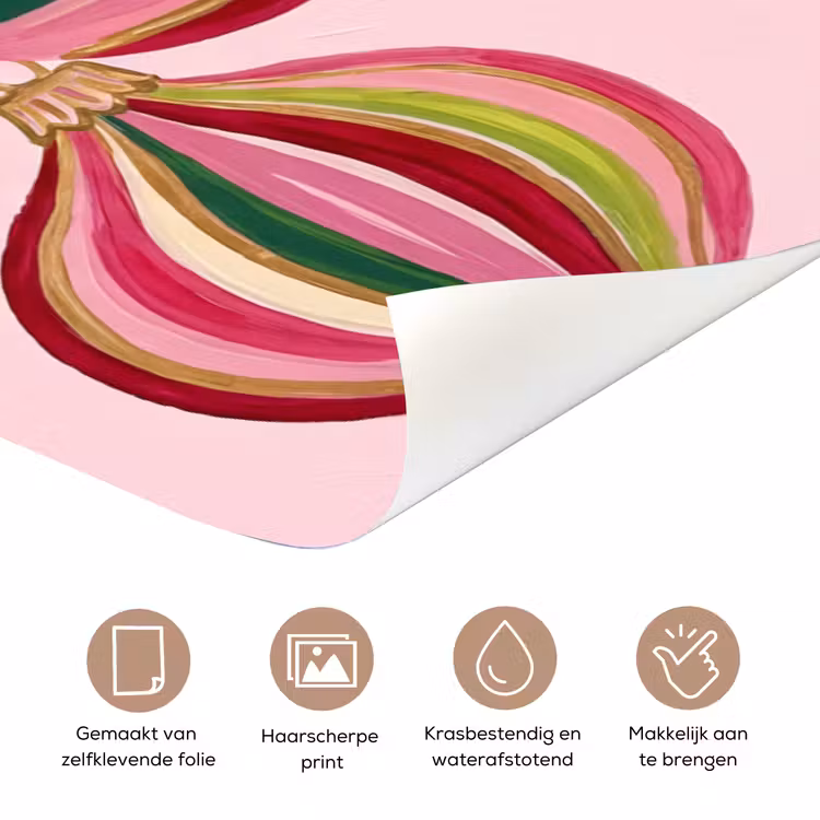 Deursticker - Kerstversiering - Gestreept - Roze — 3