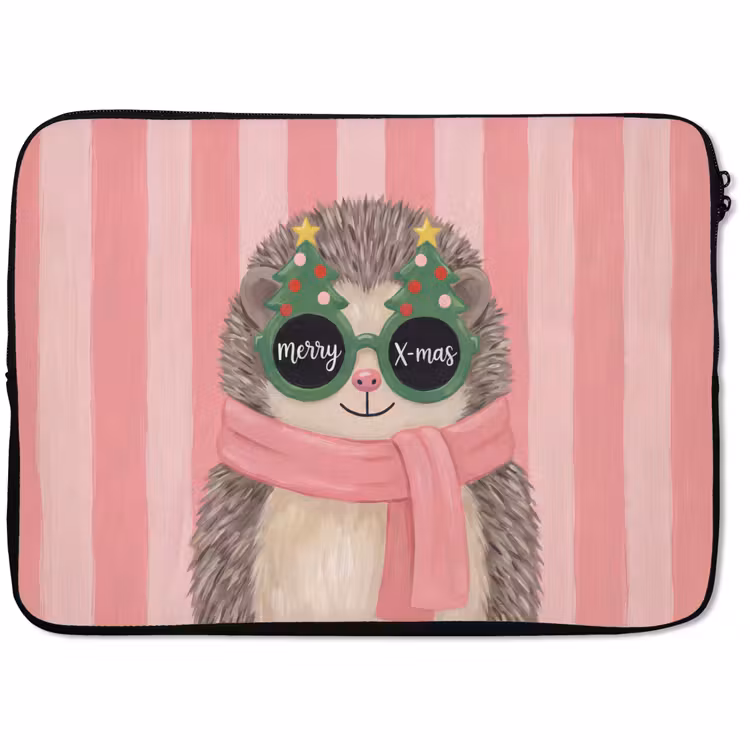 Laptophoes - Egel - Kerst - Illustratie — 1
