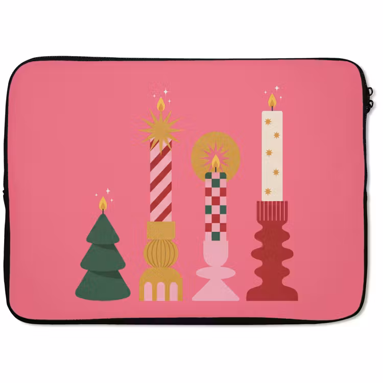 Laptophoes - Kaarsen - Feest - Roze — 1