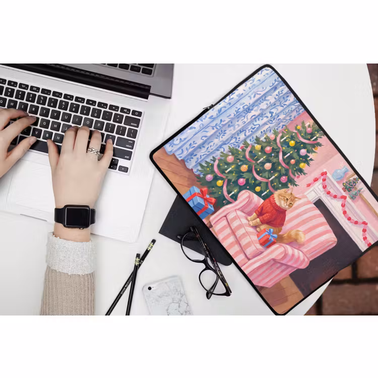 Laptophoes - Kat - Kerst - Interieur — 3