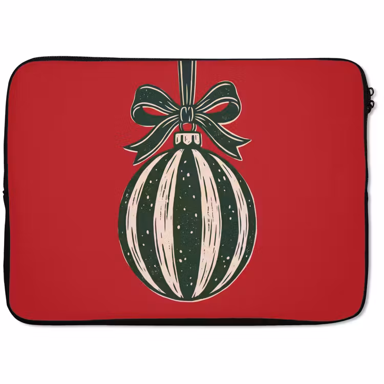 Laptophoes - Kerstbal - Kerst - Rood — 1