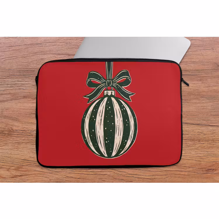 Laptophoes - Kerstbal - Kerst - Rood — 2
