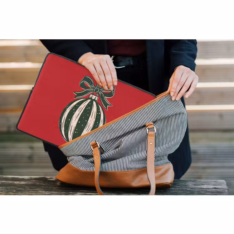 Laptophoes - Kerstbal - Kerst - Rood — 4