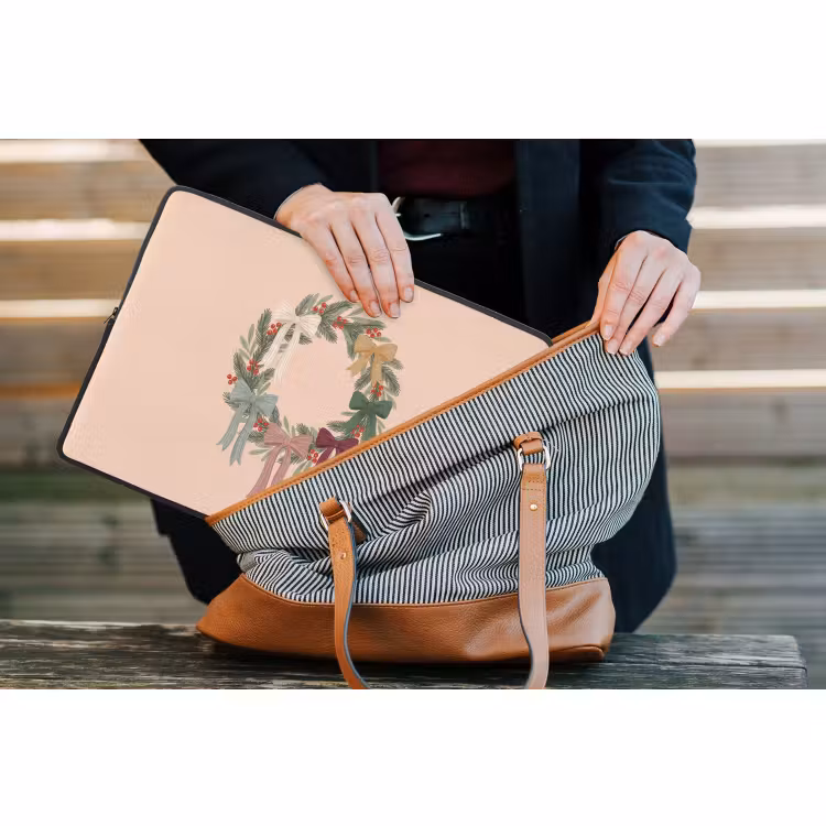 Laptophoes - Kerstkrans - Strikken - Kerst — 4
