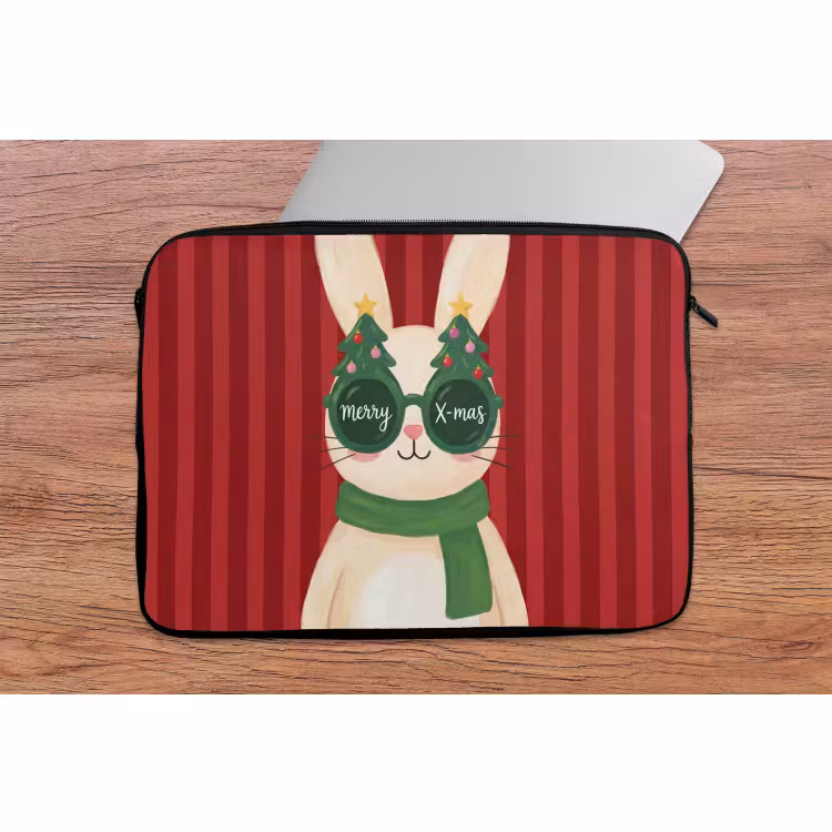 Laptophoes - Konijn - Kerst - Dieren — 2