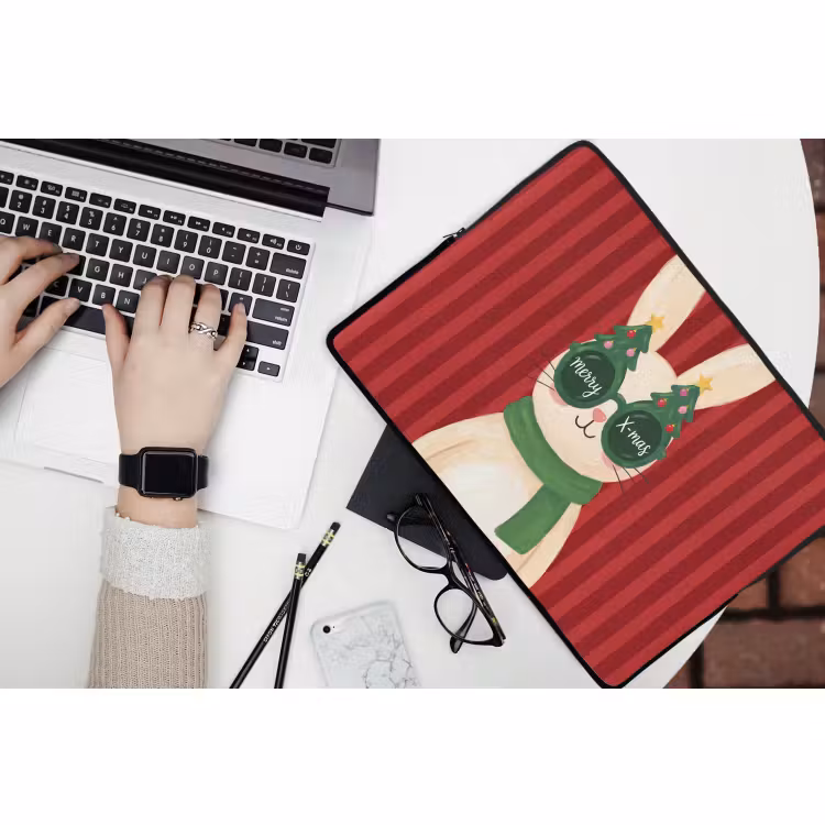 Laptophoes - Konijn - Kerst - Dieren — 3
