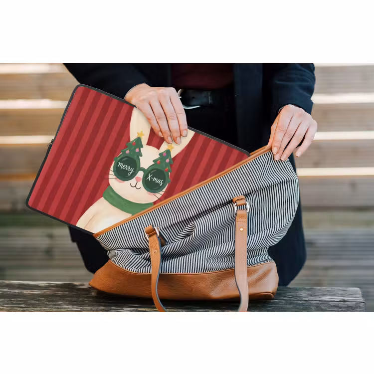 Laptophoes - Konijn - Kerst - Dieren — 4