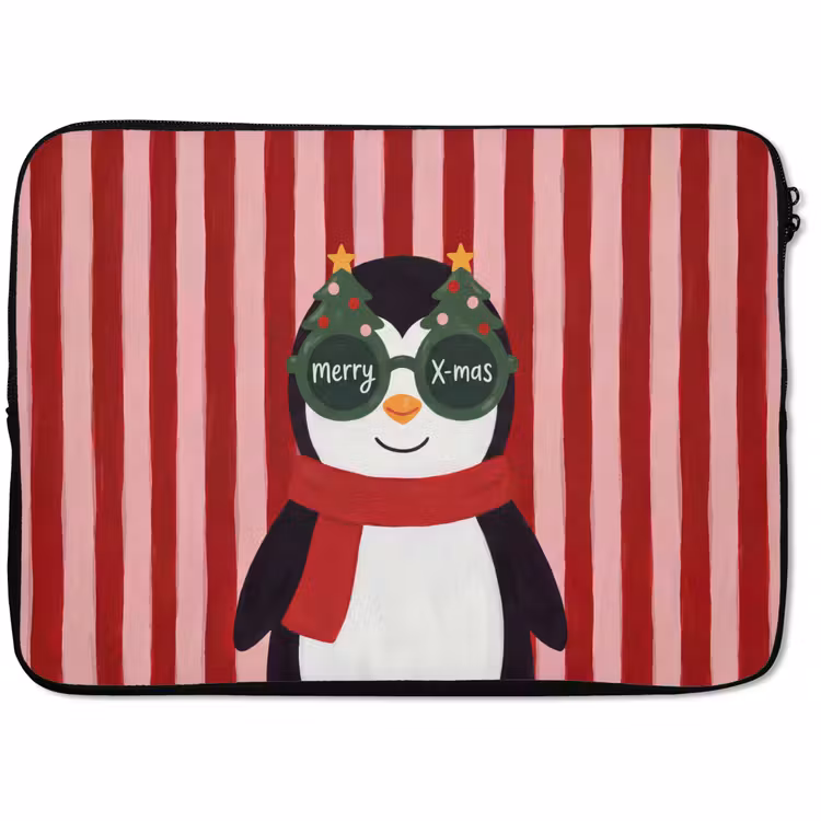 Laptophoes - Pinguïn - Kerst - Illustratie — 1