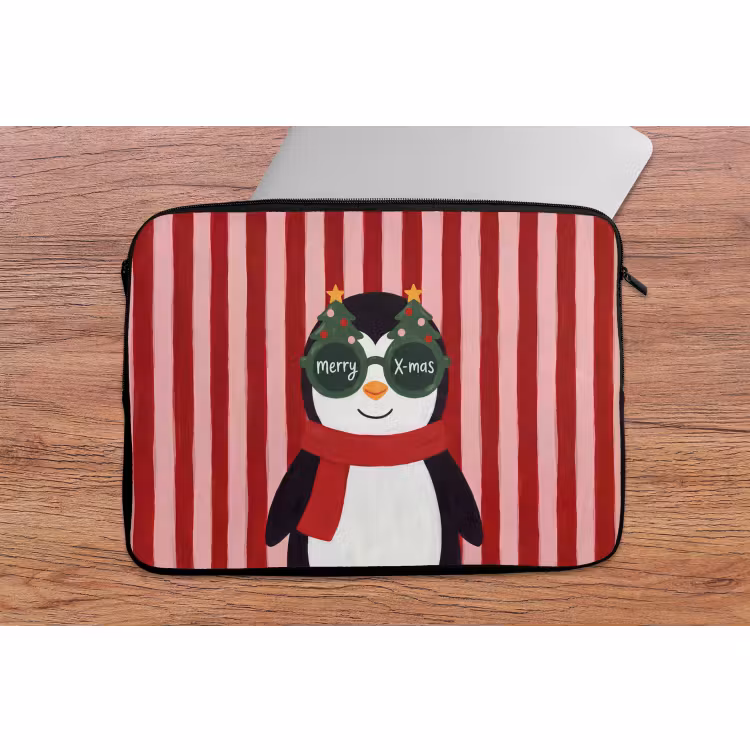 Laptophoes - Pinguïn - Kerst - Illustratie — 2