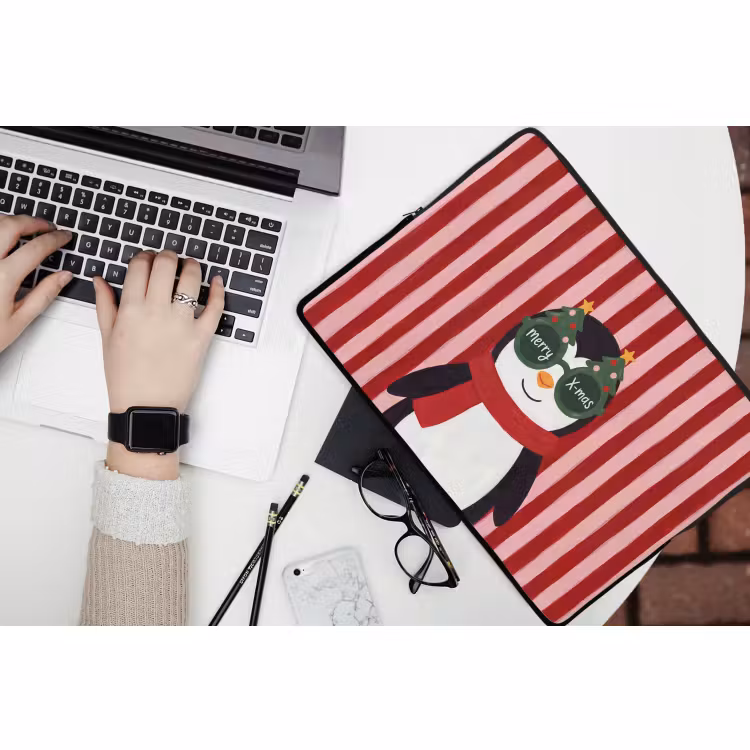 Laptophoes - Pinguïn - Kerst - Illustratie — 3