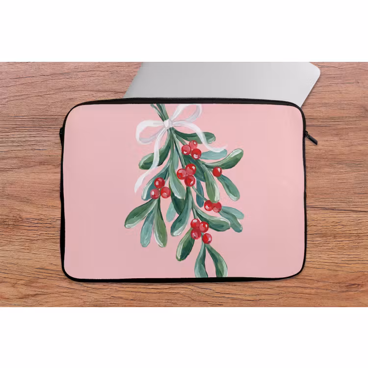 Laptophoes - Plant - Kerst - Roze — 2