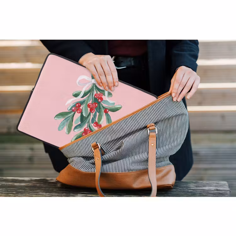 Laptophoes - Plant - Kerst - Roze — 4