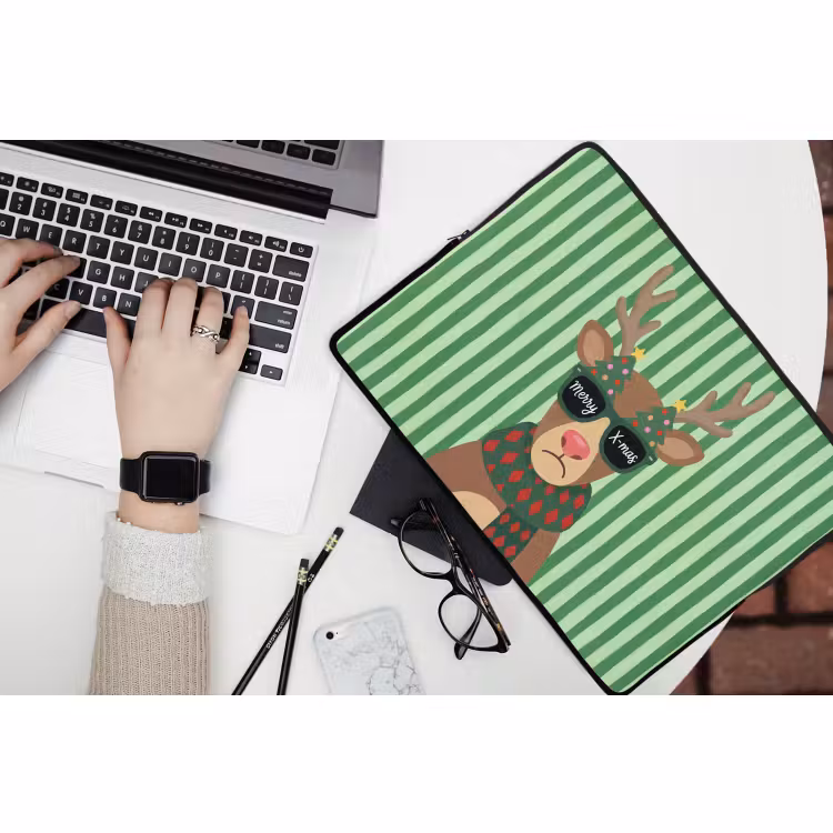 Laptophoes - Rendier - Kerst - Illustratie — 3