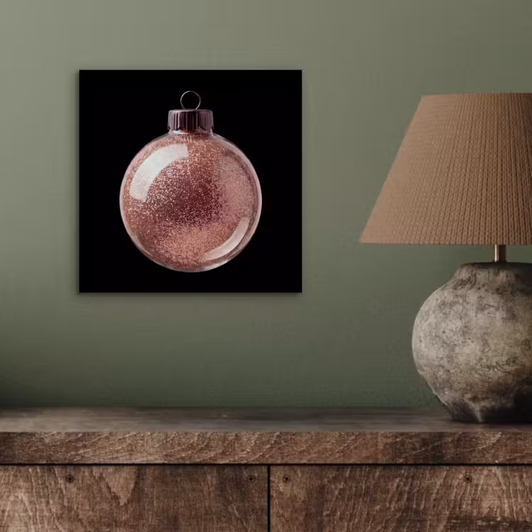 Aluminium schilderij - Kerstbal - Roségoud - Kerst — 3