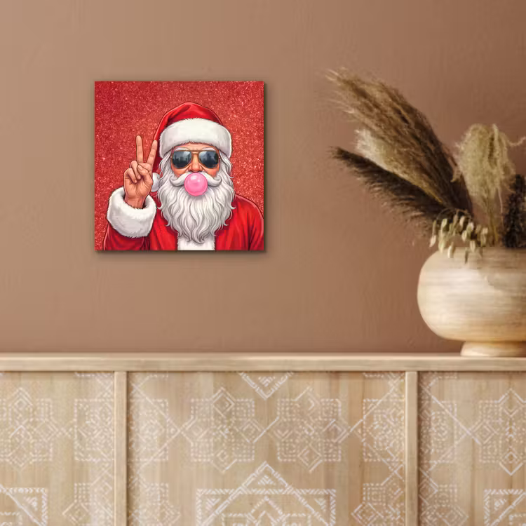 Aluminium schilderij - Kerstman - Zonnebril - Kerst — 5