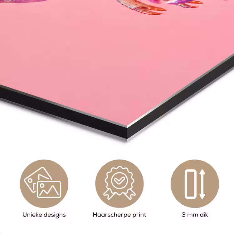 Aluminium schilderij - Kreeft - Kerst - Roze — 7