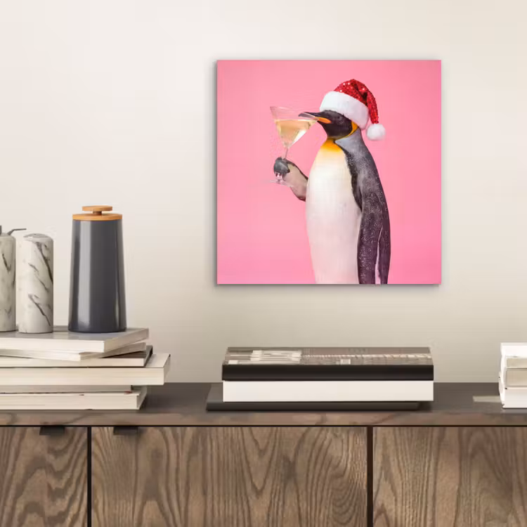 Aluminium schilderij - Pinguïn - Kerst - Feest — 2