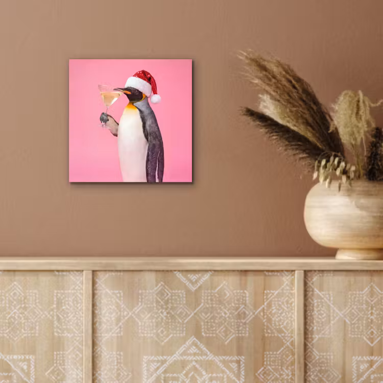 Aluminium schilderij - Pinguïn - Kerst - Feest — 5