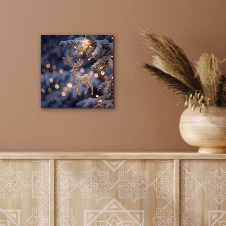 Aluminium schilderij - Rendier - Kerst - Sneeuw — 5