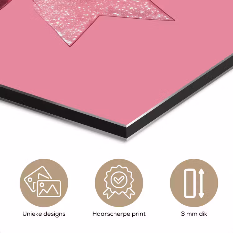 Aluminium schilderij - Roze strik - Glitter — 7