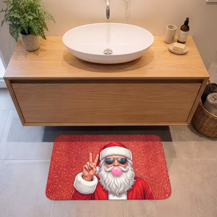 Badmat - Kerstman - Zonnebril - Kerst — 2