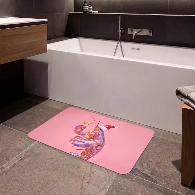 Badmat - Kreeft - Kerst - Roze — 4