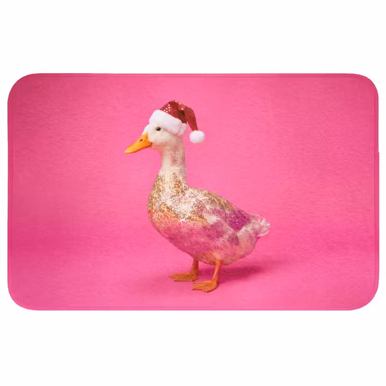 Badmat - Vogel - Kerst - Roze — 1