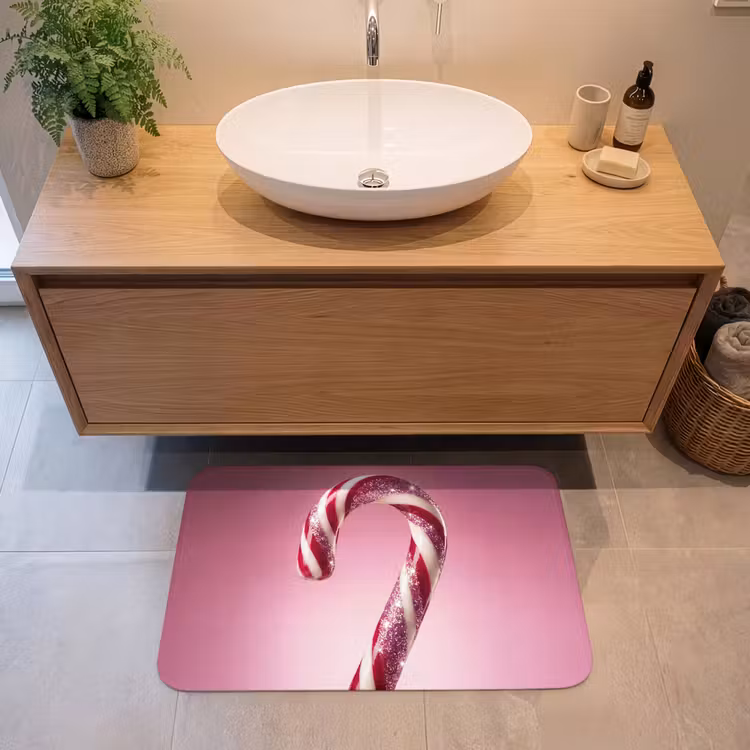 Badmat - Zuurstok - Glinsterend - Roze — 2