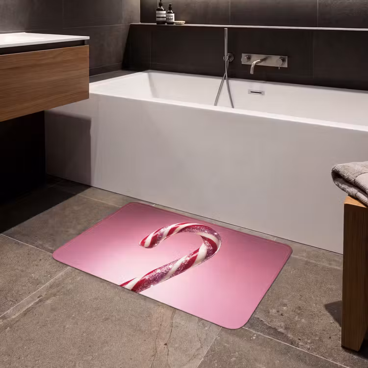 Badmat - Zuurstok - Glinsterend - Roze — 4