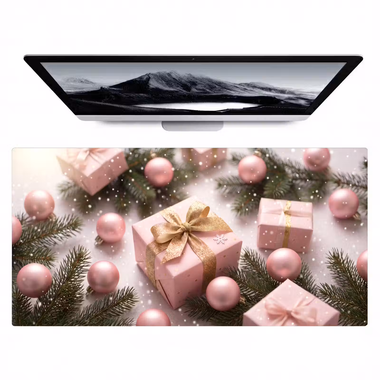 Bureau onderlegger - Cadeau - Kerst - Roze — 1