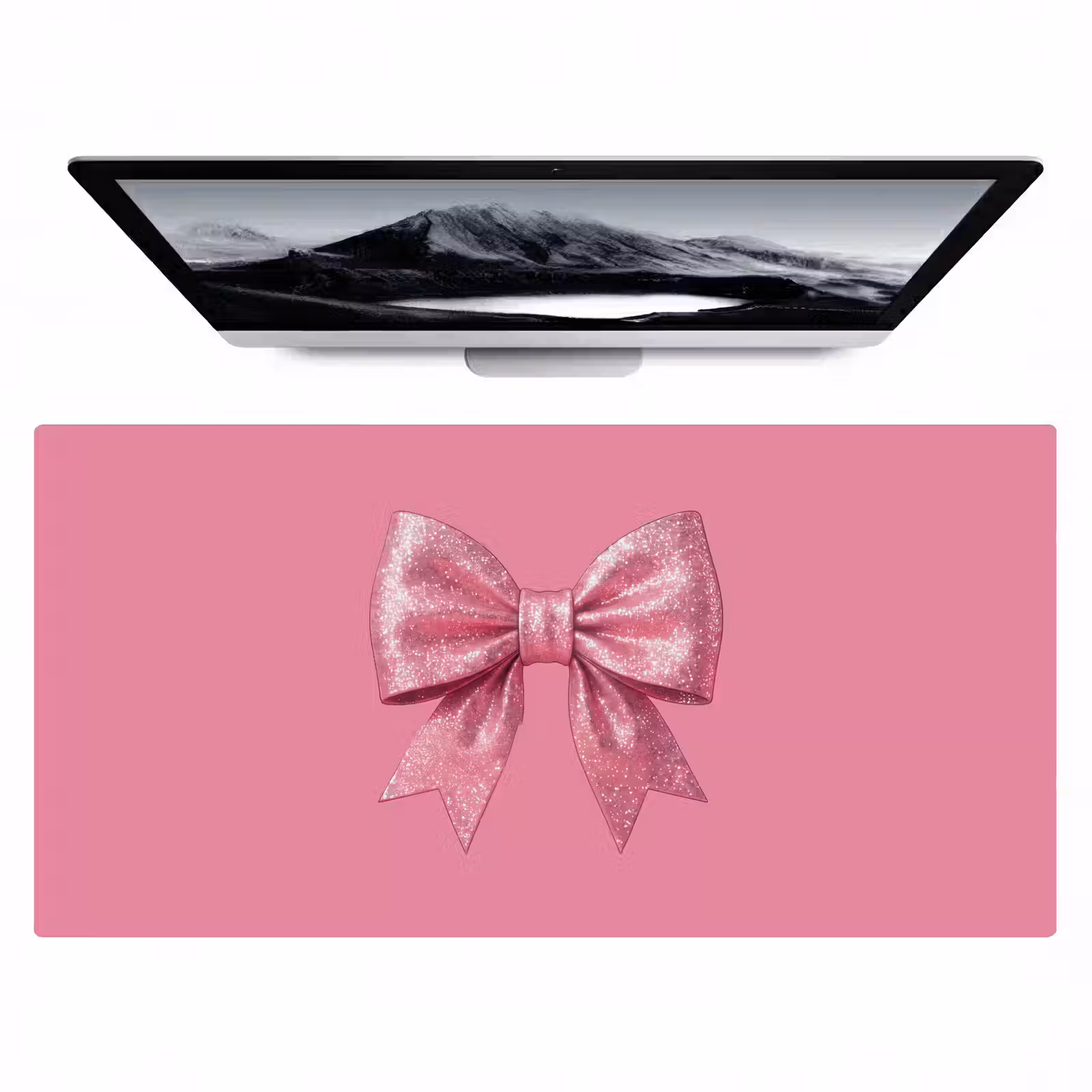 Bureau onderlegger - Roze strik - Glitter — 1