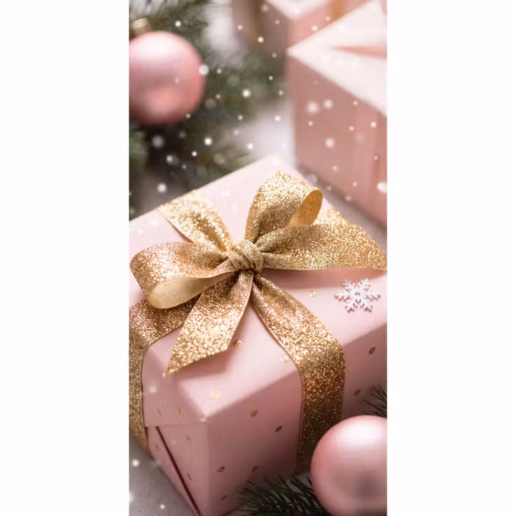 Behang - Cadeau - Kerst - Roze — 2