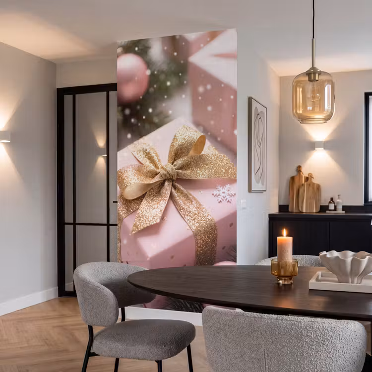 Behang - Cadeau - Kerst - Roze — 5