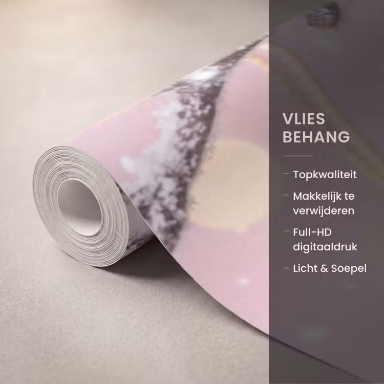 Behang - Kerstbal - Roze - Winter β 3
