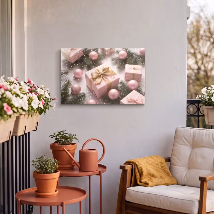 Buiten canvas - Cadeau - Kerst - Roze — 3